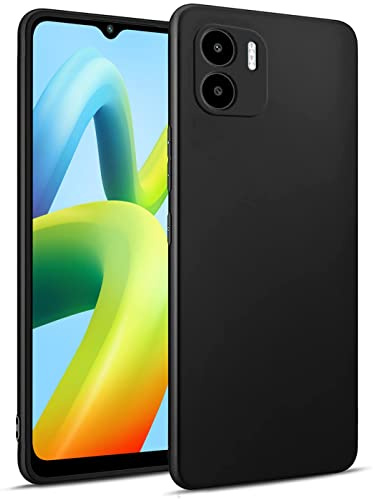 Verco Kompatibel mit Xiaomi Redmi A1 Hülle, Matte Rückschale Schutzhülle für Redmi A1 Case Silikon Handyhülle - Schwarz