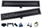 AQUA HEATING Caniveau de Douche Italienne avec Siphon Grille Sol de Douche Linéaire Acier Inoxydable Noir 50 cm