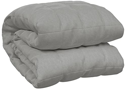 vidaXL Gewichtsdecke Therapiedecke Schwere Decke Schlafhilfe Entspannungsdecke Einschlafhilfe Schwerkraftdecke Grau 152x203cm 7kg Stoff