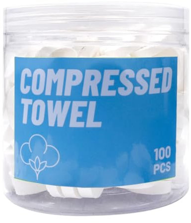 Komprimierte Handtücher in Dosenform, tragbar, komprimiert, für Reisen, Sport, Schönheitssalon oder Zuhause, 100 Stück (22,1 x 24,9 cm)