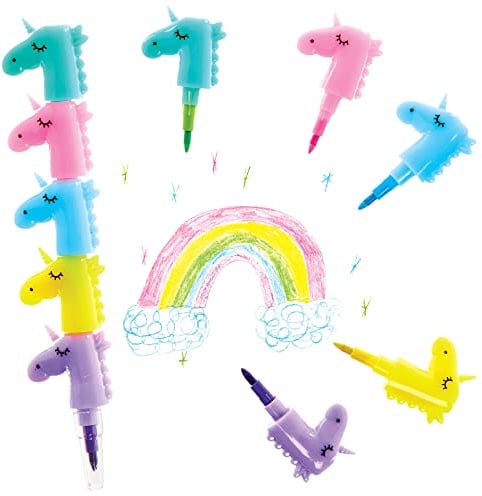Baker Ross FX801 5 in 1 Einhorn Buntstift, 6er-Pack, Partytüten Füller und Schultütenfüllung
