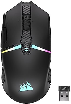 CORSAIR NIGHTSABRE Wireless RG Gaming Mouse (26,000 DPI Optical Sensor, 11 Fully programmable Buttons, Lightning-Fast CORSAIR QUICKSTRIKE Buttons, Slipstream Wireless, Six-Zone RGB backlighting)