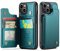 UEEBAI Wallet Case for iPhone 13 6.1 inch, RFID Blocking Card Slots Flip Case PU Leather Kickstand Folio Case Magnetic Clasp Cover Shockproof Case for Men - Green
