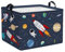 Clastyle Rakete Astronaut Jungen Würfel Aufbewahrungskorb für Babyzimmer Kosmischer Planet Blau Wasserdicht Rechteckig Stoff Regalkörbe Kleidung Spielzeug Kinder Aufbewahrungsbox, 40x30x30 cm