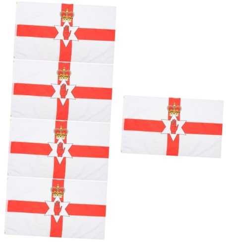 Abaodam 5st Nordirland-Flagge Länderflaggenbanner Irische Heraldische Ösenflaggen Irland-landesbanner Nordirland-außenflagge Nordirische Nationalflaggen Polyester Wasserdicht Große Fahne