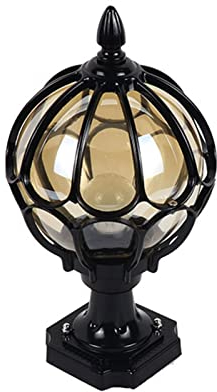 Standleuchte Aussen Pollerleuchte Traditionelle Globe Pillar Pole Lampe Globe Landscape Post Lights for draußen Garten Veranda Äußere Säule Scheinwerfer Rustikale Straßenlaterne Tischleuchten Wegeleuc