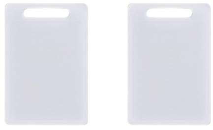 Chef Aid Large White Poly Chopping Board, Multipurpose Anti-Slip Surface, Easy Clean and Dishwasher Safe with Handle, 40 x 30 X 0.4 cm, Other Colour Options Available. (Pack of 2)