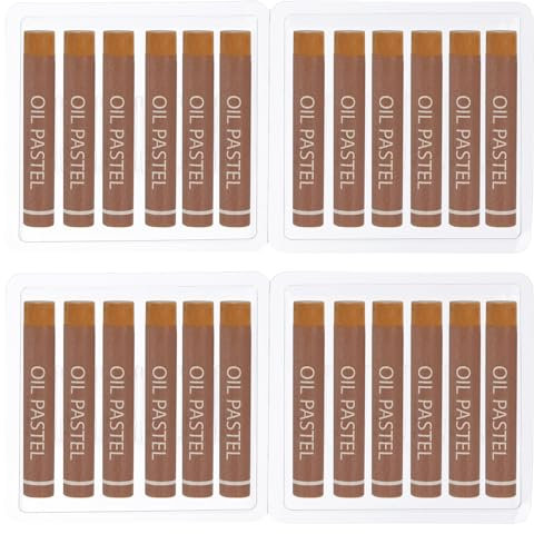 PATIKIL Intense Yellow Oil Pastels, 24Pcs Soft Oil Crayons Creamy Pastels Stick Art Supplies for Art Painting Drawing Blending Graffiti for Artists Beginners