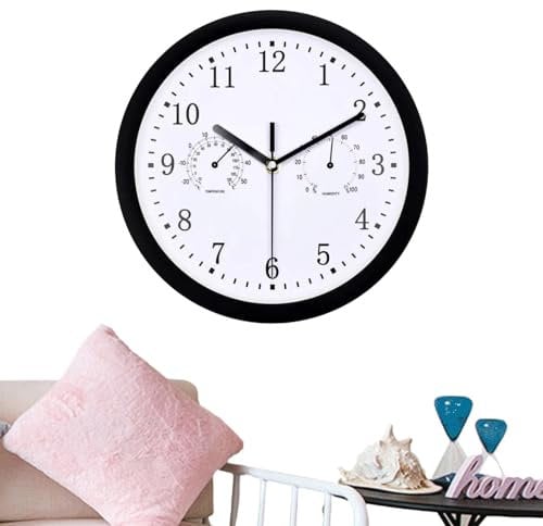 Wetterfeste Outdoor-Uhr | wasserdichte Gartenuhr | Outdoor-Wanduhren | wasserdichte Außenuhren, Terrassenuhren, Pooluhr, Hygrometer, für Terrasse, Pool, Garten, Veranda, Heimdekoration