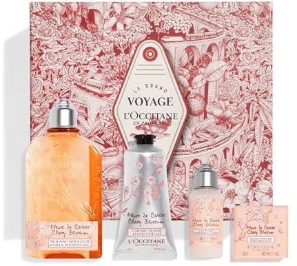 L'OCCITANE Soft & Delicate Cherry Blossom Collection | Sweet & Floral Scented | Vegan & 96% Readily Biodegradable | Premium & Clean Beauty Bath & Body Gift Set for All Skin Types