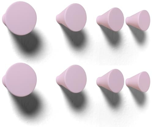 nidoshu Modern Kleiderhaken Wand - Deko Garderobenhaken - Wandhaken Rund Design Zum Schrauben Original Kindergarderobe handtuchhaken - Wandgarderobe für Jacken, Taschen (Rosa, 8 Stück Wandhaken)
