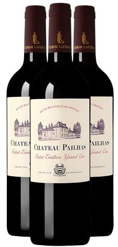Château Pailhas Saint-Emilion Grand Cru - Rouge 2018 - Vin Rouge de Bordeaux (3x75cl)