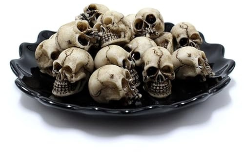 JRYGAC 20 Stück Totenkopf Deko, Halloween Deko Schädel, Mini Skull Deko Blumentopfdekoration, Schädel Modell Deko Verbessern sie die Festliche Atmosphäre, für Halloween, Horror Party Gothic Partys