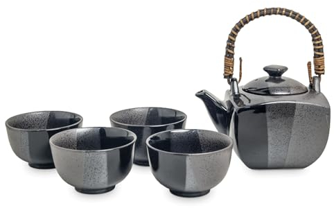 Teeservice Kuro aus Japan Porzellan Teeset in Geschenkbox Kanne 600 ml