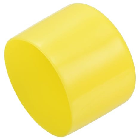 sourcing map 4pcs Rubber End Caps 60mm(2 3/8) ID Vinyl Round Tube Bolt Cap Cover Screw Thread Protectors Yellow