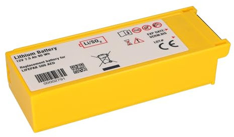 AKKUmed Lithiumbatterie für Physio Control Lifepak 500, 7,5 Ah, 12 V, 190x74x42 mm