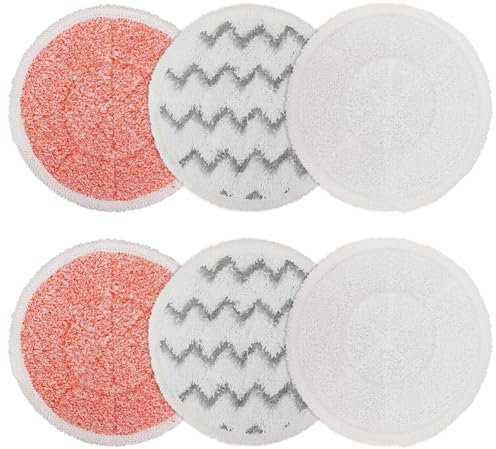 3897A Dampfreiniger-Pads für Bissell SpinWave SmartSteam Scrubbing Dampfreiniger – Ersatz drehbarer Wischmoppkopf passend für 3897A 3712 3712W, Modell-Nr. 1641112 (2+2+2