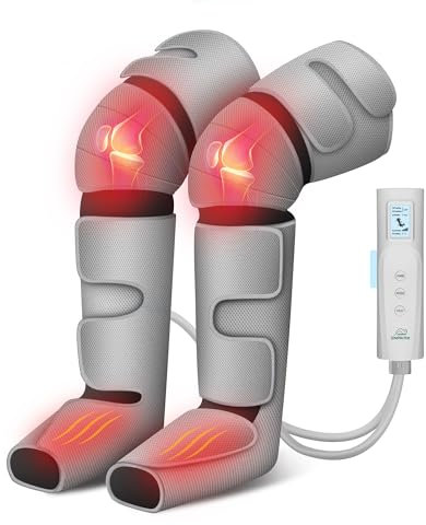 Snailax Leg Massager with Heat, Compression, Knee Massager with 3 Modes & 3 Intensities, 4D Kneading Calf Massage Machine for Most Size, Gifts for Men Women