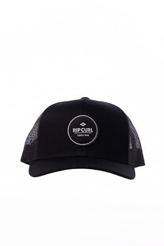 Rip Curl Herren Curve Peak, Structured Trucker Hat, Mesh Snapback Baseball Cap for Men, Adjustable Hut, Black Exc, Einheitsgröße