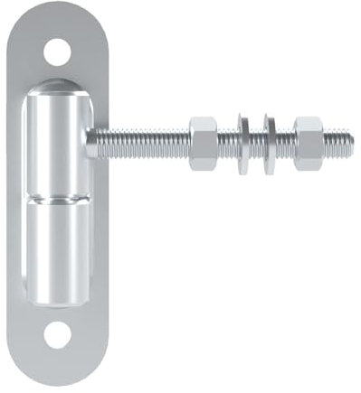 SOTECH Gond de porte Ø 24 mm M12 x 96 mm Capacité de charge 150 kg/pièce avec plaque de vissage acier galvanisé Paumelle de porte Charnière de porte