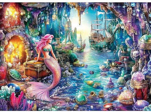 Jigsaw Puzzles for Adults 1000, Puzzles for Adults, Challenging Puzzles Age 14+, Puzzle Game for The Whole for Women, Gifts for Men, Theme:Mermaid