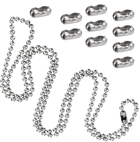 Krysel 3M Roller Blind Chain – Universal Beaded Cord for Roller Blinds – 10 Connectors Included – Easy Installation, Durable Blind Pull Chain for Home & Office Window Shades