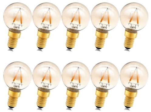 Ruiandsion E14 Globus LED-Lampe 12V 24V Weihnachtsbeleuchtung 100LM Warmweiß für Dekolampe 10er-Pack