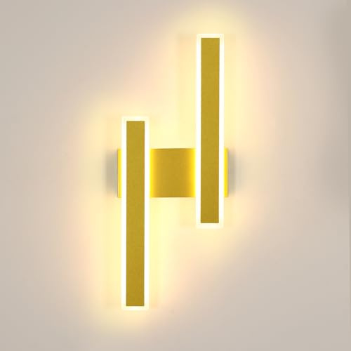 Comely LED Wandleuchte Innen, 32W 3600LM Moderne Wandlampe Gold 3000K | LED Wandbeleuchtung für Schlafzimmer Wohnzimmer Treppenhaus Korridor