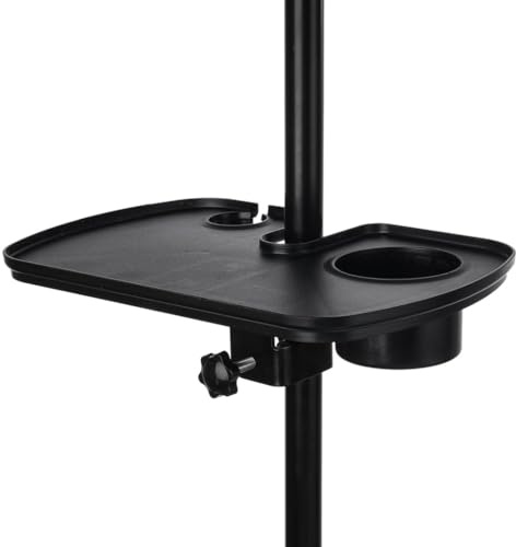 Mic Stand Tray Clamp, Universal Utility Shelf For Recording, Karaoke, Live Stream, And Performance, Holds Mic & Drink