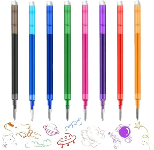 HQRKOTM 8 Stück Ersatzmine 0,7mm,Stift Ersatzminen,Ersatzminen Nachfüllminen für Pilot Frixion,Kompatibel mit Pilot FriXion,für Bürobedarf Schulsachen Studenten