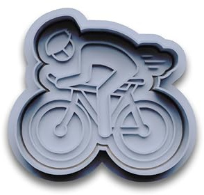Keksausstecher Rennradfahrer – zweiteiliges Ausstechform-Set aus PLA – Fahrradfahrer auf Rennrad – Geschenkidee für Radsportler & Hobbybäcker