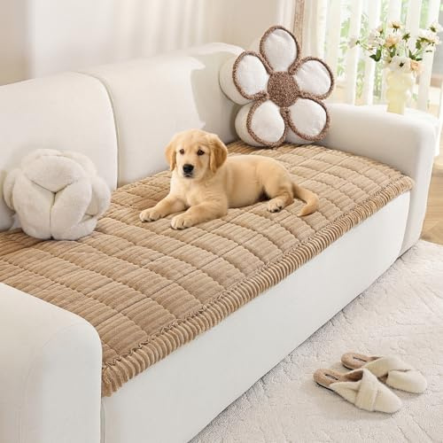 Royhom Dicke Sofa Überzug für Haustiere, Anti-Rutsch Sofabezug 2 3 4 Sitzer, Khaki Couch Überzug, Sofaschoner für Wohnzimmer (Sitzer, 70 x 210 cm)