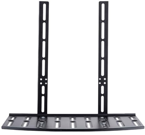 VICASKY Support Mural sans Perçage pour Routeur et TV Étagère Noire Compacte en Métal Rangement Pratique pour Écran de Télévision et Câbles pour Salon et Bureau