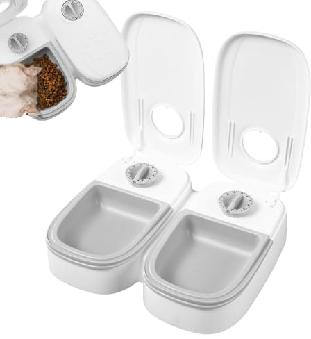 Bkljkf Automatic Cat Dispenser, Detachable Food Container 350 ml – Automatic Cat Feeder Battery Operated | for Treats Snacks Puppies Small Medium Large Indoor Breeds