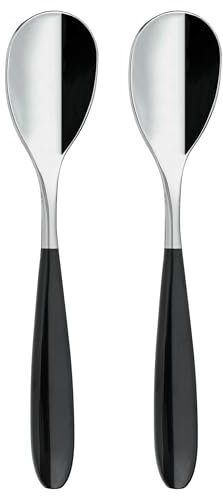 Grunwerg Yin & Yang Teaspoons 2TES650BK, 18/10 Stainless Steel, Set of 2, Black