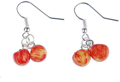 Miniblings mela orecchini gancio mele frutta 2er cibo 3D Kawaii Gala Pink Lady - Gioielli fatto a mano placcati argento I Orecchini