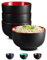 KooK Ramen Schüssel, japanische Schalen, Nudelschalen, große Suppenschüssel, Keramik, großes Fassungsvermögen, für Ramen, Pho, Udon, Soba, mikrowellen- und spülmaschinenfest, 963.9 g, 4er-Set (Schwarz