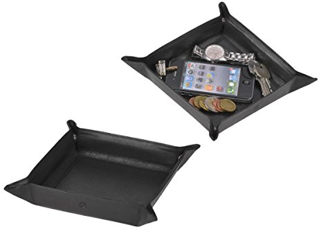 Esquire Taschenleerer Leder Ablageschale Gentlemans Tray Vide Poche Schwarz Neu