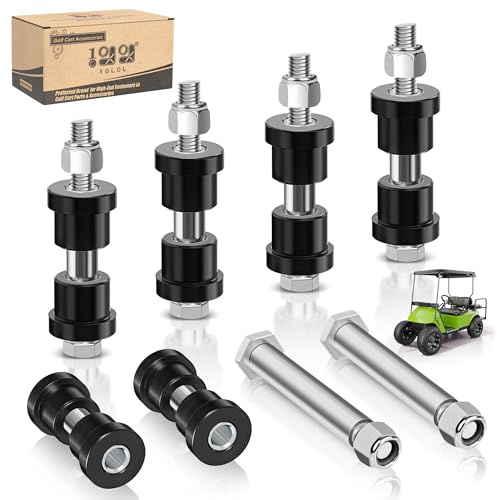 10L0L Kit de bague de ressort arrière pour chariot de golf EZGO TXT/Medalist 1994-up, Club Car DS 1992-up, 12 douilles 6 entretoises en métal