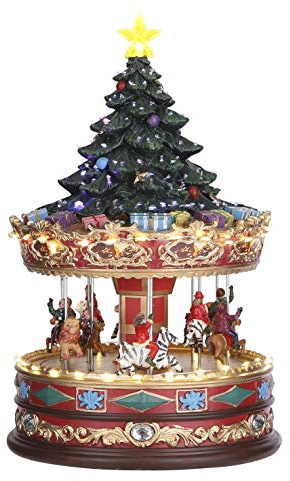 Luville - Carousel with Christmas Tree on top Adapter Included - Weihnachtshäuser & Weihnachtsdörfer