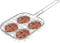bremermann Burger-Grillhalter für 4 Burger Patties // Edelstahl // ca. 57 x 26 cm // Burgergriller Grillkorb