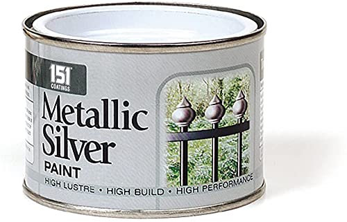 151 Coatings Metallic Silver Paint 180ml Tin Tough & Durable for Decorating Interior Exterior