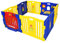 COSTWAY 8 Paneele Laufgitter, Baby Laufstall mit Tür und Spielzeugboard, Absperrgitter mit Sicherheitsschloss, Krabbelgitter Spielzaun für Baby und Kleinkinder