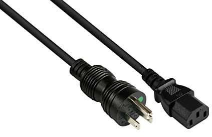 Netzkabel Amerika/USA Netz-Stecker Typ B (NEMA 5-15P) Hospital Grade an Kaltgerätebuchse C13 (gerade) - UL/CSA - AWG18 - schwarz - 1 m