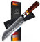 Damast Santokumesser 18cm, VG-10 Cored 67 Schichten Japanischen Damaststahl Profi Kochmesser, Extra Scharfe Santoku Damastmesser Küchenmesser mit Ergonomischer Holzgriff für Haushalt und Restaurant