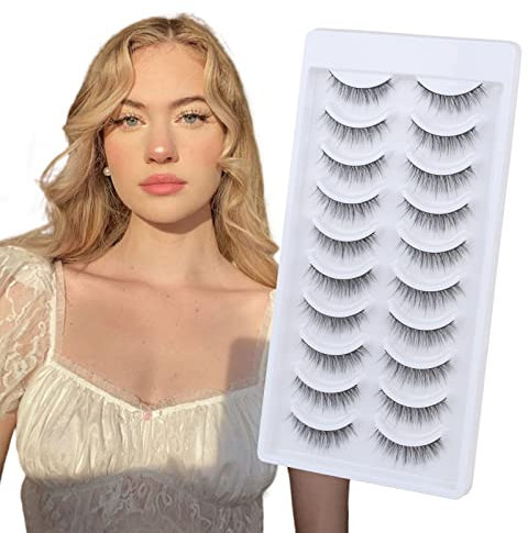 Falsche Wimpern Natürlicher Look 10 Paare Nerz Faux Mink Künstliche Wimpern Kurze Fake Lashes Weich Falsche Nerzwimpern Leicht Kunstwimpern Mit Flexibel Cotton Band Von Parriparri