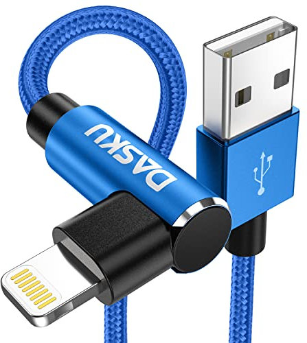 90 Degree iPhone Charger 10FT 2Pack [MFi Certified] USB Lightning Cable 10 Foot Right Angle Nylon Braided Apple Charging Cord Compatible with iPhone 14/13/12/11/Pro/Max/Mini/X/Plus/8/7/6/5/Plus/iPad