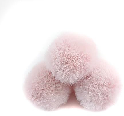 30 Stück 5cm Pompons Kunstfell Bommel Farbiger Fellknäuel mit Elastischer Schlaufe für DIY Basteln Weihnachtsdekoration Tischdekoration Geburtstagsdeko Kleideraccessoires,Hellrosa B