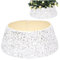 Weihnachtsbaum Rock Korb Weihnachtsbaumkragen 28 Zoll/70 cm Glitzerbaumkragen glänzende Pailletten Weihnachtsbaum Rock Ringkorb Cover Urlaub Home Party Weihnachtsbaumdekor Silber