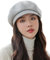 FEOYA Damen Ballonmütze Basic Schirmmütze Vintage Barett Mütze Elegant Wintermütze mit Schirm Stil A-Grau